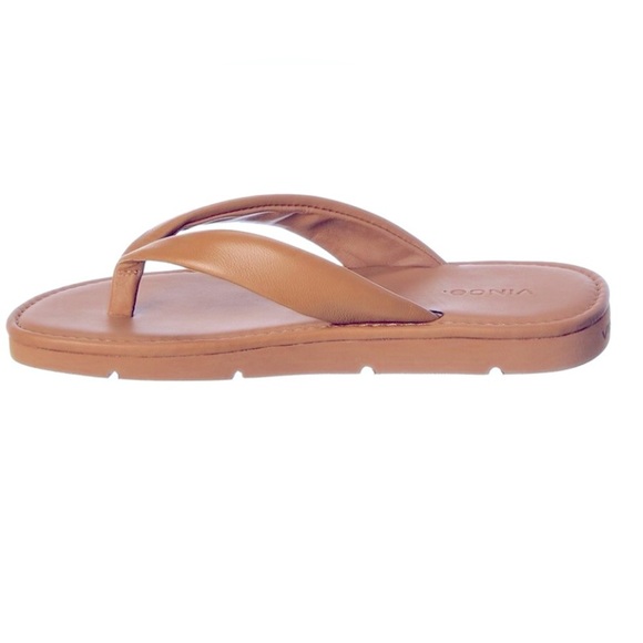 VINCE 8.5 Olexa-B Brown leather flip-flops - Picture 5 of 6